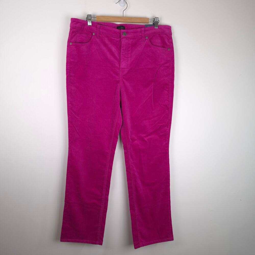 Talbots NEW Pink Purple Corduroy Straight Leg High Rise Pants Size 16 Petite